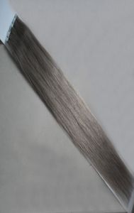 Grade 8a ape extensions grey 40pcs Skin Weft Hair Extensions Straight grey virgin hair Invisible Seamless Remy Tape in Extensions9110820