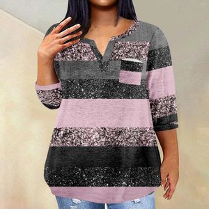Women's Tanks Printed V Neck Pocket Loose Quarter Sleeve Oversized Top Womens Tunics Tops Going Out For Women