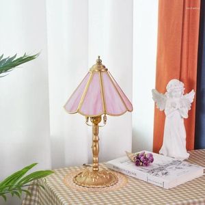 Tischlampen American Lamp Shop Mini Retro Glas Französisch Romantisches Land Chinesisches Schlafzimmer Klein