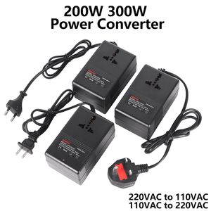 Hongpore 200W 300W spänningsomvandlare 220V till 110V Transformator Stig ner transformatorspänningsomvandlare Traveladapter EU/US/UK Plug -inverterare