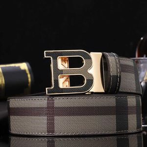 Mens Leather Belt Letter B Grid Automatic Buckle Business Casual Waistband 3 5CM Luxury Designer Jeans Dress Belts2653