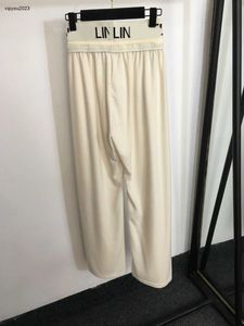 pantaloni da donna abiti firmati da donna pantaloni larghi con coulisse in vita di alta qualità con nastro a lettera Jan 06