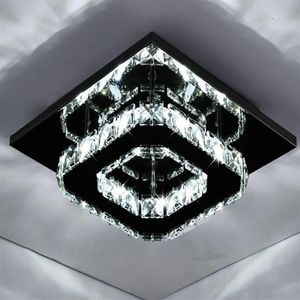 Square Crystal Sufit Light Modern LED 20 cm Lampa sufitowa do hali w korytarzu salon sypialnia domowa oświetlenie 263b