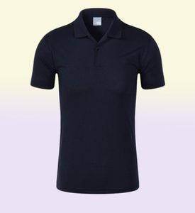 Estilo verão preto clássico marca camisa polo de manga curta cor pura casual masculino lapela top6783140