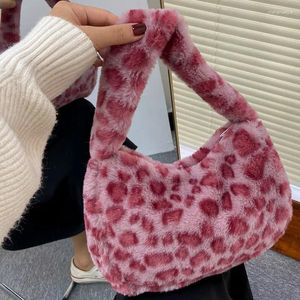 Waist Bags Fashion Women Versatile Shoulder Bag Retro Mini Cow Print Plush Underarm Leopard Zebra Pattern Tote Small Purses