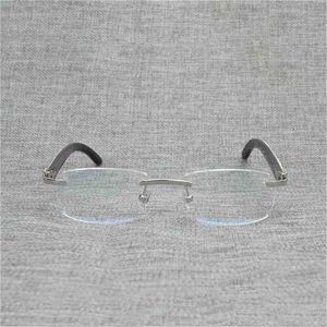 16% OFF Vintage Wood Square Clear Men Natural Buffalo Horn Oversize Rimless Glasses Frame for Women Reading Optical Oval New