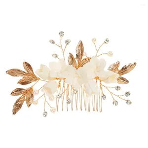 Hair Clips Sweet Combs Headdress With Elegant White Floral Glittering Jewelry For Bridesmaid Wedding Dating Shopping