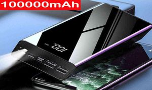 Banki zasilania telefonu komórkowego 100000 mAh Power Bank Portable ładowarka zewnętrzna pakiet akumulatorów PowerBank 100000 mAH dla iPhone'a 13 x Huawei SAM2879952