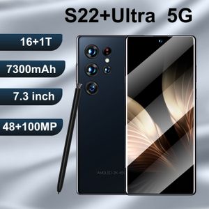 الهاتف المحمول عبر الحدود الجديدة S22 Ultra Smartphone 7.3 بوصة 4G Android Phone 3GB 64GB ذاكرة