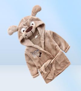 Children039s Terry Bathrobe For Girl Boy Flannel Dressing Gown Kids Cartoon Baby Bathrobe Hooded Little Girl Robes Winter Cloth8461033