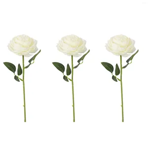 Decorative Flowers 3pcs Beautiful Artificial Flower Stage Wedding Party Arrangement Garden Single Stem Fake Bouquet Silk Peony Window