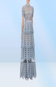 HMA Neue Frauen039s Selbstporträt Floral Spitze aushöhlen Stickerei Langes Kleid Elegante Formale Party Kleider Y2008053559601