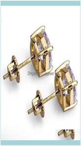 Odkrycia tylne komponenty biżuterii 8mm Hip Hop Studs kolczyki sier złoto plisowane wiejskie kolczyki męskie pierścionek uszy kobiet mężczyźni desi7899208