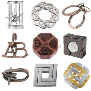 Brinquedos de inteligência Clássico IQ Metal Cérebro Teaser Puzzle Wire Mind Magic Baffling Puzzles Jogo Reliever Brinquedos Educativos para Crianças Adultos 24327