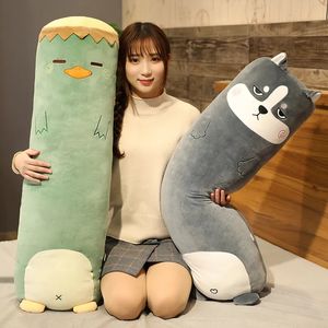 Cartoon Animal Dinosaur Pig Rabbit Teddy Bear Husky Duck Plush Toys Stuffed Soft Long Sleep Pillow Doll Cushion Kids Girls Gift 240105