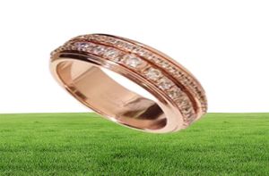 Piage Ring besittningsserie Rose Extremt 18k Gold Plated Sterling Silver Luxury Jewelry Rotatable Wedding Märkesdesigner Rings 1288669