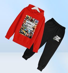 414y 2021 En Yeni Çocuklar Günlük Moda Giyim Oyunu GTA 5 HOODIES GTA Street Outwear Boys Hip Hop Takım Çocuk Sweatshirtpants G8549848