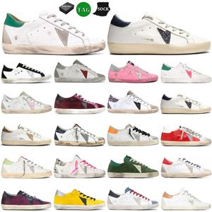 Italia marchi scarpe dorate mid slide star sneakers scarpe da donna moda rosa-oro glitter classico leopardo bianco fare-vecchio sporco scarpe firmate Scarpe da jogging da uomo 2025