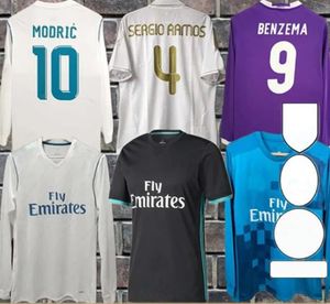 Real Madrids Retro Manga Longa Camisas de Futebol ALOMSO JAMES GUTI Benzema Seedorf Carlos Ronaldo 11 12 16 17 18 Zidane Aabeloaraul Vintage Homens e Crianças Camisa de Futebol 99