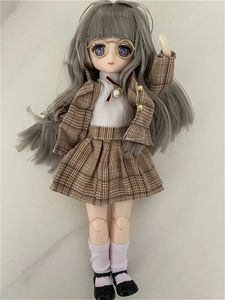 BJD Girl Dolls 30cm Kawaii 6 Points Joint Movable Dolls With Fashion Clothes Soft Hair Dress Up Girl Toys Birthday Gift Doll 240105