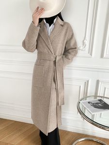 Mantel aus Wolle mit doppelseitigem Denim