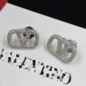 2024 earrings designer for women stud luxury gold heart shape pearl crystal double V letter 925s silver jewelry classic-45 HIKL