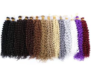 Lans 14quot onda de água crochê trança extensões de cabelo tranças loira pacotes kinky encaracolado crochê cabelo em massa 24 fios pacote ls221214303