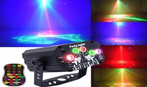 Laser Disco Lighting Light Party DJ med fjärrkontroll Stage Lights Portable Sound Activated Ball LED Projector Lamp inomhus utomhus2517613