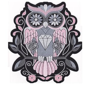 Fashion Night Owl Pink Back Hafted Flight Patch Motorcycle Biker Patch Żelazo na kamizelce Bird Of Minerva Badge 9715368