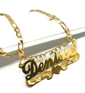 Colar de coração personalizado com nome18k banhado a ouro pingente para mulheres nome jóias presente de natal 240106
