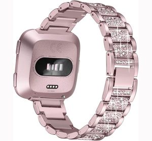 Fitbit Versa için Bling Diamond Watch Band 2 Paslanmaz Çelik Kayış Kadınlar Fitbit Litevers 2 Band Accessories 3098858