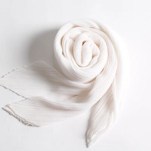 Плиссированный шарф Miyake, широкая длинная шелковая накидка, женская шаль на ветровое стекло, дизайнерский корейский шарф, хиджабы для женщин 240106