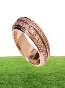 Piage Ring besittningsserie Rose Extremt 18K Gold Plated Sterling Silver Luxury SMYCE Rotertable Wedding Brand Designer Rings 6191827