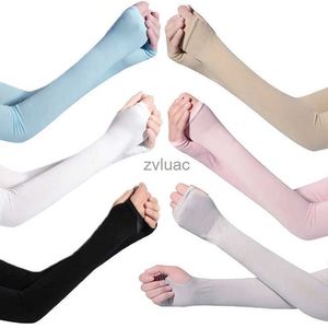 Arm Leg Warmers Fingerless Gloves Long Sun UV Protection Hand Protector Cover Sleeves Ice Silk Sunscreen Outdoor Warmer Half Finger YQ240106