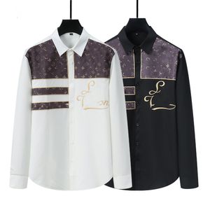 Ny designer herrklänning skjorta gentleman formell affär skjorta mode casual långärmad skjorta storlek m-xxxl topbr 173
