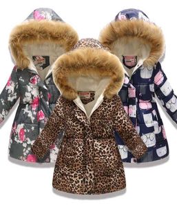 Moda dziecięca odzież zimowa kurtka dla dziewcząt 8 10 lat ciepłe z kapturem grube bawełniane długie płaszcze futra ubrania maluchowe LJ3553052