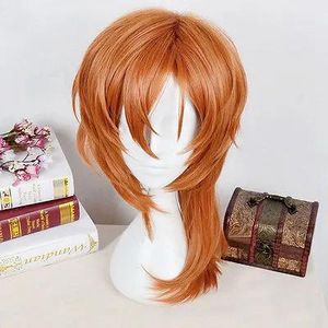 Peruker bungo stray dogs chuya nakahara chuuya cosplay brun orange värme resistent peruk gratis frakt ny högkvalitativ modebild wi