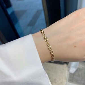 Ins nova internet moda titânio aço banhado a ouro na moda pulseira de relógio corrente pulseira personalizada jóias