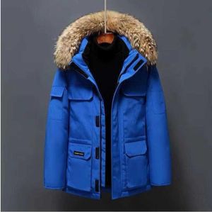 Designer uomo parka invernale piumino uomo Piumino invernale da uomo cappotto moda antivento impermeabile Outdoor Spessore caldo parka cappotto con cappuccio in vera pelliccia di lupo di alta qualità z6