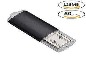 50pcslot 128MB USB Flash Drive High Speed ​​Memory Stick Rectangle Flash Pen Drive Thumb Storage för dator Laptop Tablet MAC MUL9545682