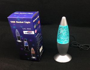3D Rocket Night Multi Farbwechsel Lava Lampe RGB LED Glitzer Party Stimmung Nachtlicht Weihnachtsgeschenk Nachttisch Nachtlampe Weihnachten 8134235