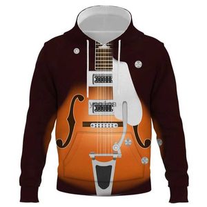 Men's Hoodies Sweatshirts Popular Music Guitar Fashion Hoodie 3D Printing Pullover Hoodies Costume Men Streetwear Long Sleeve Harajuku Hooded Sweatshirts