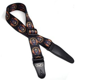 150cm Comfortable adjustable Polyester Belt PU Leather Ends Guitar Straps Belt for Acoustic Folk Electric Guitar Bas7214012