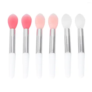 Makeup Brushes 6pcs Silicone Lip Lipstick Applicator Wand Tool For Smoother Appearance 48mm