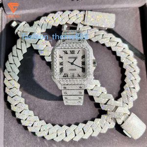 Luksusowy zegarek hip hop Pass Diamond Tester Mens Moissanite Diamond Watch Iced Out VVS Moissanite Watch