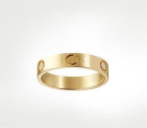 Anello d'amore in acciaio argento titanio da 4 mm 5 mm Designer di alta qualità progettato per uomini e donne con anelli per coppie di gioielli in oro rosa regalo8202450