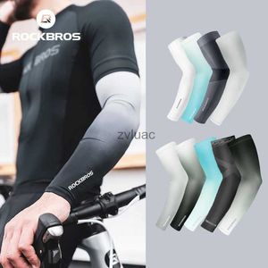 Arm Leg Warmers Protective Gear ROCKBROS Ice Silk Arm Sleeves Sports Arm Sleeves Cover Sun UV Protection Breathable Outdoor Running Fitness Bike Equipment YQ240106
