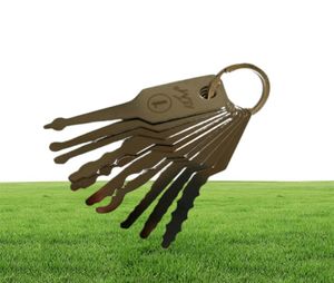 Locksmith levererar Klom 10st Jiggler Keys Car Lock Pick Set Auto Double Sided Lock Professional Unlock Tool rostfritt stål4560917