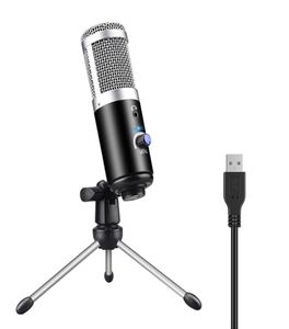 Profesjonalny kondensator mikrofonowy do laptopa komputerowego PC USB Stand Stand Studio Podcasting Nagrywanie mikrofone karaoke MICE NEW6745489