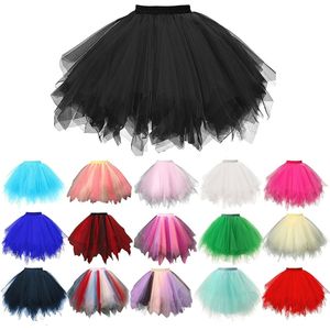 Prenses Midi Peri Tül Etek Piled Dans Tutu etekleri Kadın Lolita Petticoat Jupe Tül Femme Partisi Kabarık Etekler Yetişkin 240105